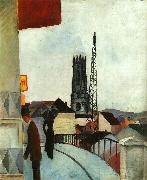August Macke Cathedral at Freiburg, Switzerland Germany oil painting reproduction